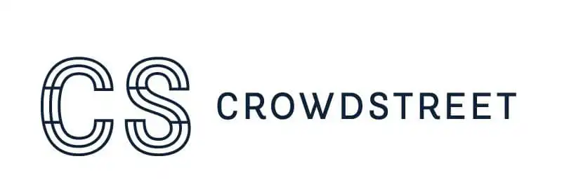 The image shows the CrowdStreet logo, featuring large, outlined letters CS next to the word CROWDSTREET in bold, black, uppercase font on a white background.